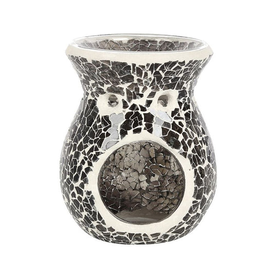 Small Gunmetal Grey Crackle Oil Burner