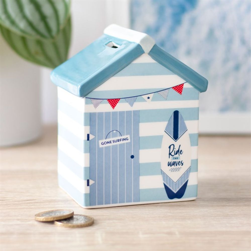 Beach Hut Ceramic Money Box