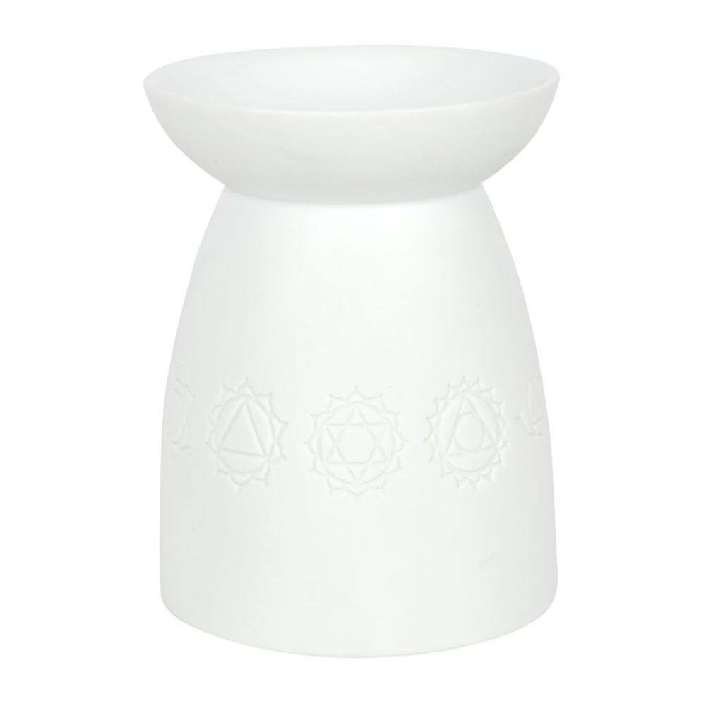 White Ceramic Seven Chakra Oil Burner